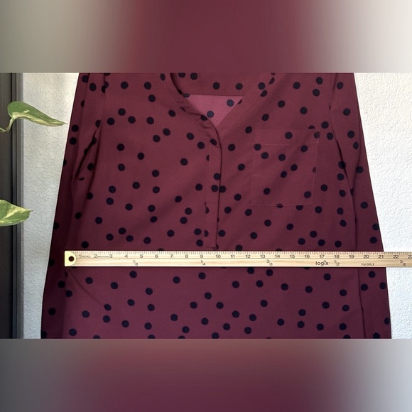 Merona Long Sleeve Polka Dot Blouse – Women’s Medium - Picture 3 of 5